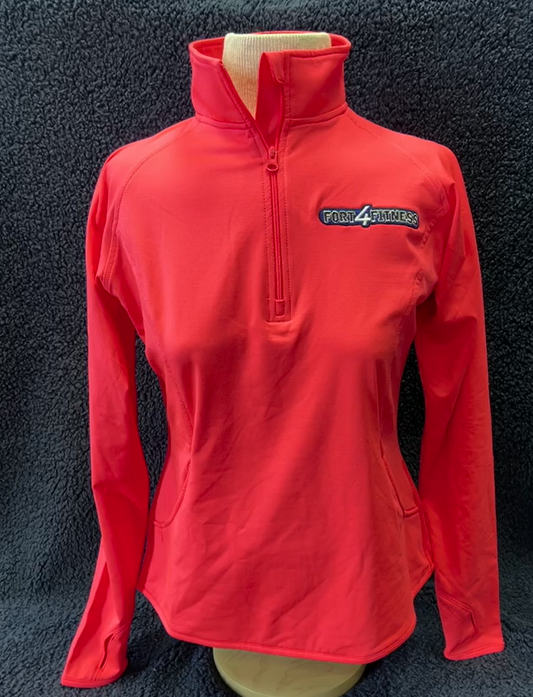 Coral Pink Zip Pullover