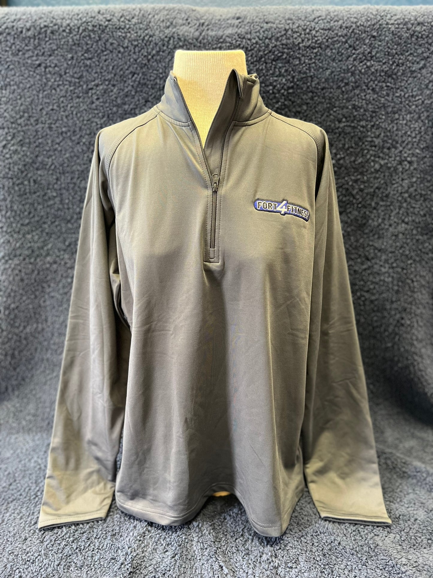 Solid Gray Zip Pullover